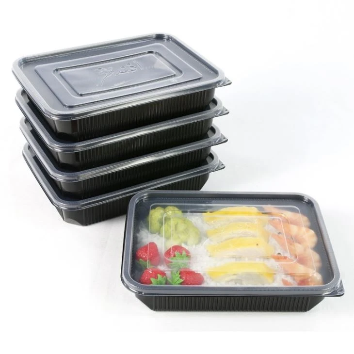 Kapak Kapaklı 1200ml Öğle Yemeği Bento Kutusu PP Takeway Gıda Kapları