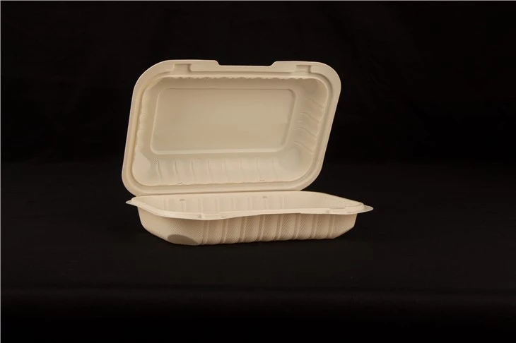 9x6 inç Menteşeli Gitmek İçin Kapaklı Mineral Dolgulu Paket Yemek Kabı Mikrodalgada Kullanılabilir