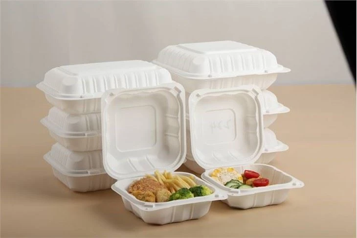 Termoform Menteşeli Kapaklı Gıda Kabı Hamburger Patates Kızartması Mineral Dolgulu
