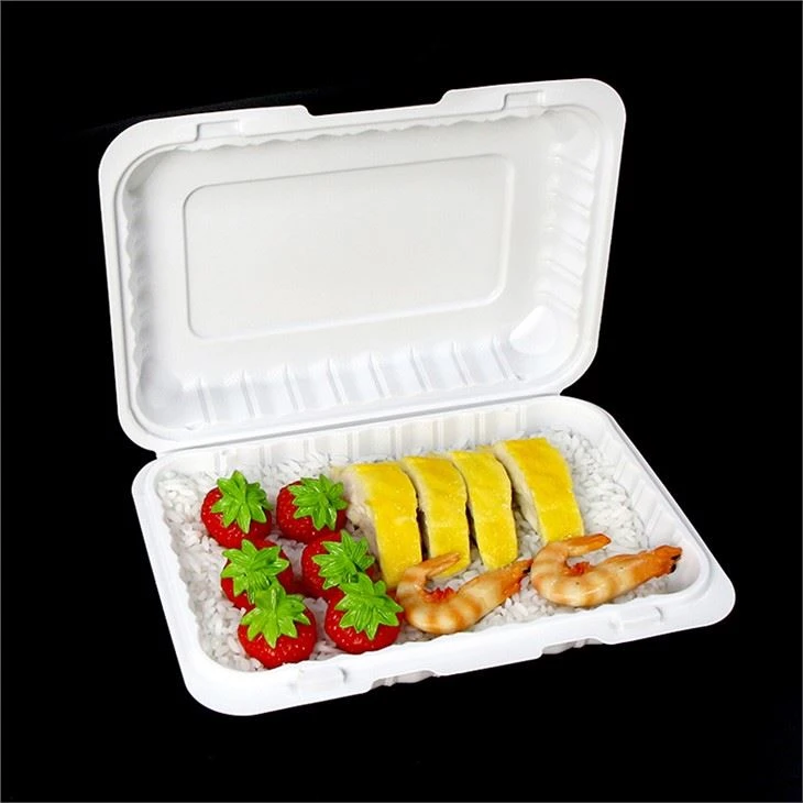 6x9 inç Çevre Dostu Gıda Konteynere Git Mikrodalgada Mikro Dalgalanabilir Siyah Tek Kullanımlık Yemek Catering Plastik Öğle Yemeği Kutusu Gıda Kabı
