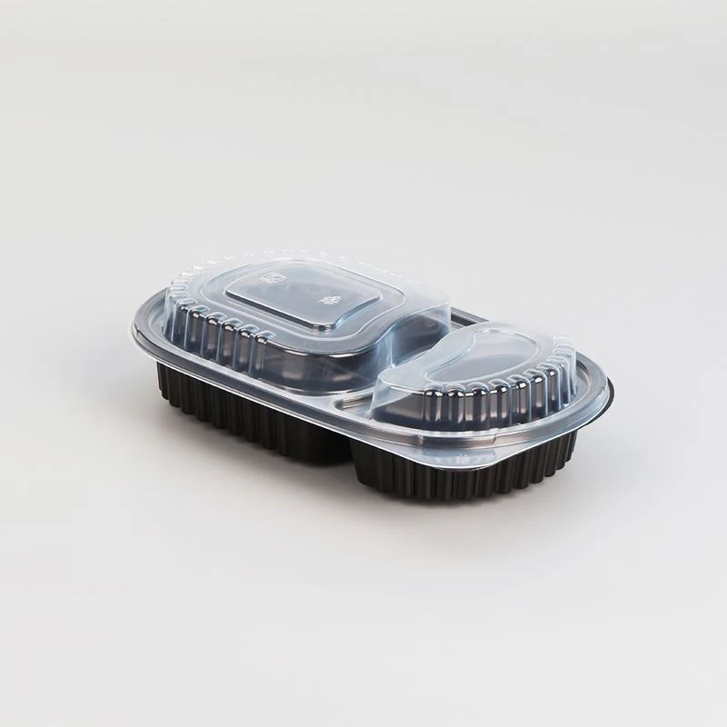 9x9x3 Biyobozunur Mikrodalgada 3 Bölmeli Gıda Kabı BPA Free, Plastik Kapaklı