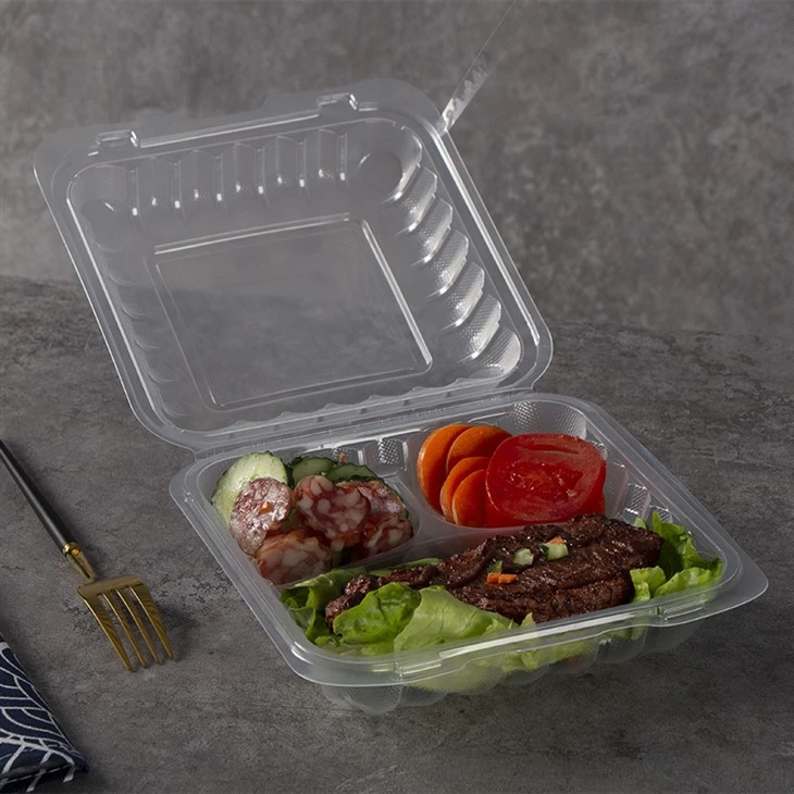 Şeffaf Plastik Bento Kutusu Öğle Yemeği Kapları Tek Kullanımlık