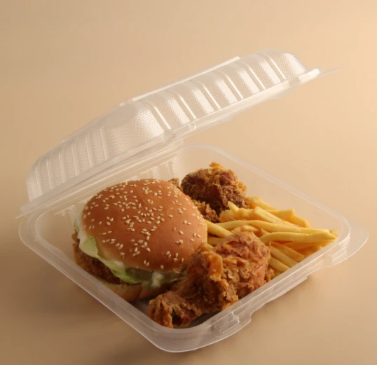 Tek Kullanımlık Şeffaf To Go Konteyneri 3 Bölmeli