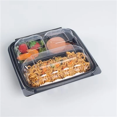 9x9'' Menteşeli Kapaklı Paket Yemek Kabı