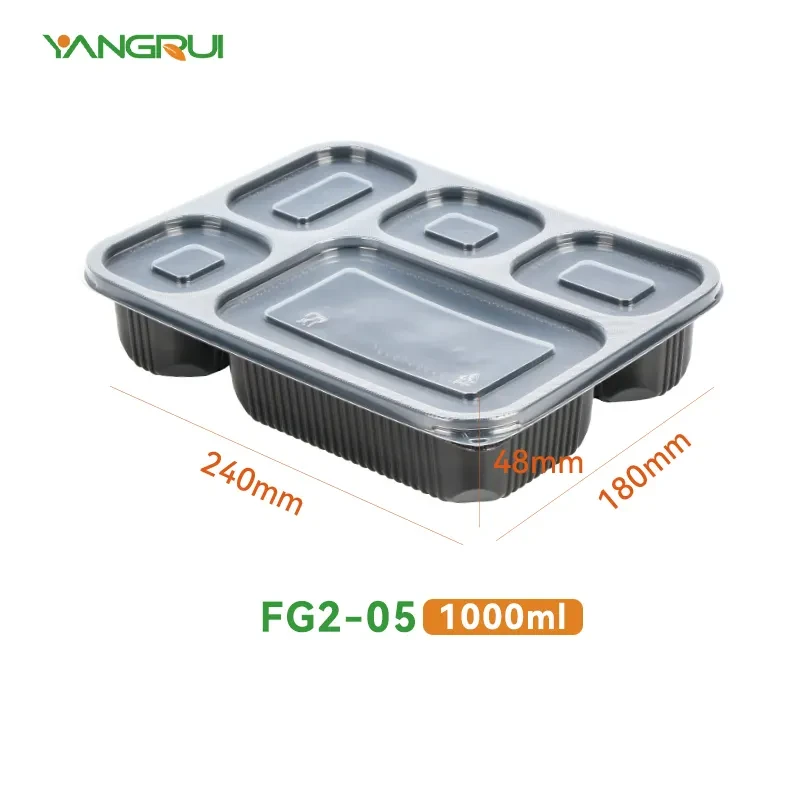 5-compartment to-go bento box